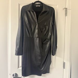 Heartloom Black Faux Leather Dress